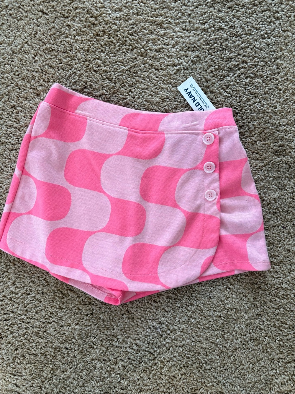 Old Navy Pink Two-Tone Geometric Wrap Skort